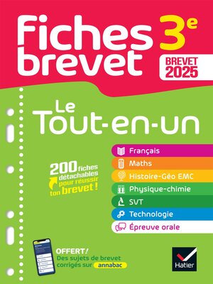 cover image of Fiches brevet--Le tout-en-un Brevet 2025 (toutes les matières)